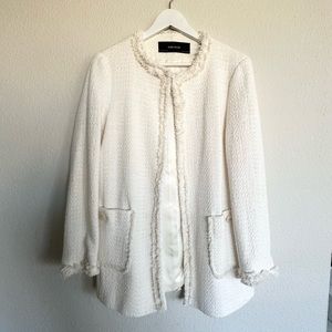 Zara Basics Ivory Tweed Jacket
